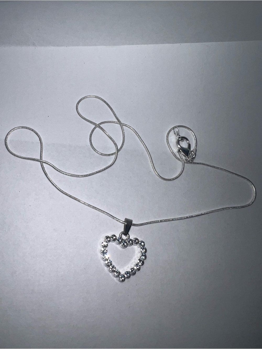 Dainty Silver Heart Pendant Necklace